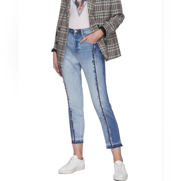 Frame Le Mix Frayed Patchwork Jeans (27) - Picture 1 of 7